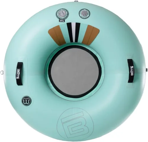 Miniatura 2 de BOTE Flotador inflable para colgar, tubo flotante de lago de 4 pies, dispositivo de flotación de balsa de resortes, juguete de piscina compatible