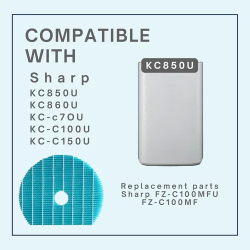 Miniatura 4 de Nispira Filtro de repuesto de humidificación premium compatible con purificador de aire Sharp Humidificador KC-850U KC-860U. En comparación