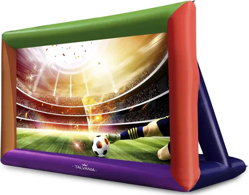 Miniatura 11 de Pantalla de proyector inflable de 30 pies para ver películas de TV en exteriores e interiores, pantalla enorme, soplador, amarres, estacas, bolsas