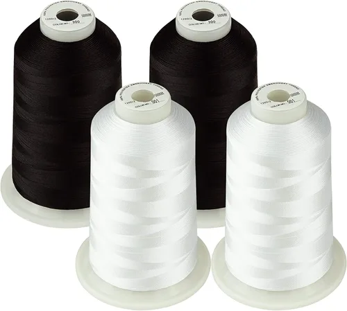 Simthread 42 opciones varios paquetes de colores de poliéster bordado máquina hilo enorme bobina 16,404.2 pies para todas las máquinas de bordado