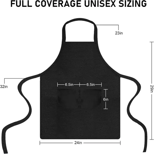 Miniatura 2 de Paquete de 12 delantales con peto, delantales unisex de cocina de restaurante para mujeres con 2 bolsillos, delantales de chef para cocinar