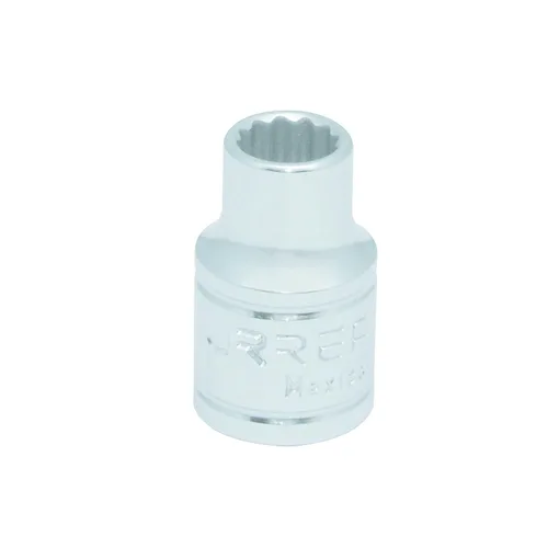 URREA Enchufe corto - Enchufe de 12 puntos de 11/32 pulgadas con unidad de 3/8 pulgadas y acabado de níquel cromado totalmente pulido - 5212