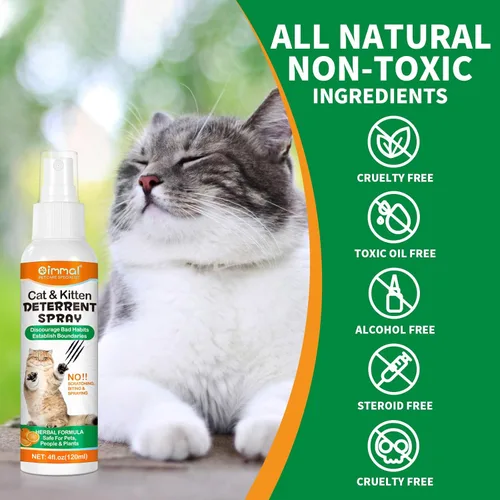 Miniatura 8 de Spray disuasorio para gatos – Repelente para gatos en interiores, deja de rayar muebles, paredes, cordones y plantas, fórmula herbaria natural