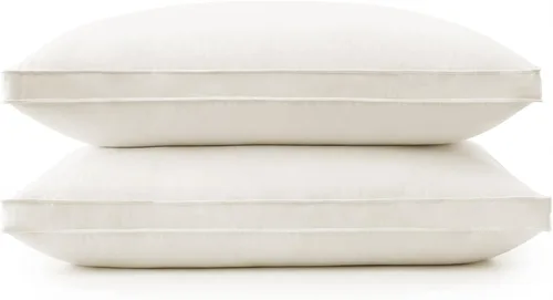 Miniatura 8 de puredown® Almohadas de Plumas y Plumón de Ganso para Dormir, Almohadas de Cama Suaves para Dormir con Funda de Algodón 100%, Juego de 2, Tamaño King