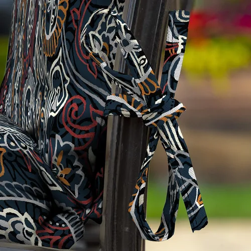 Miniatura 8 de Arden - Cojín para silla de exterior, 21 x 20 pulgadas, resistente a la lluvia, resistente a la decoloración, 20 x 21 pulgadas, Palmira Paisley azul