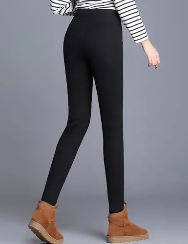 Miniatura 4 de Yeokou - Pantalones deportivos abrigados de invierno para mujer, con forro de sherpa