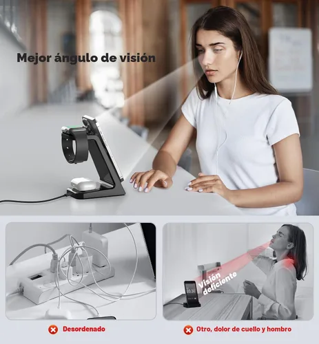 Miniatura 3 de Estación de carga inalámbrica magnética 3 en 1 Apple Cargador de 20W Soporte de carga magnética inalámbrica para iPhone 16 15 14 13 12 Pro/Pro