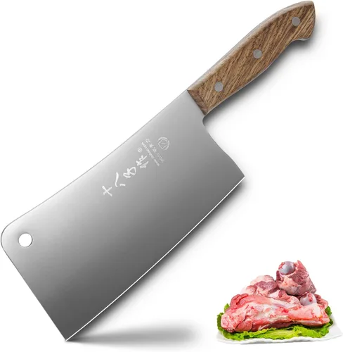 Miniatura 11 de SHI BA ZI ZUO Cuchillo de acero inoxidable resistente para cortar huesos caseros