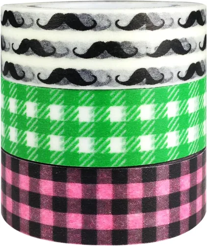 Miniatura 5 de allydrew Juego de 3 rollos de cinta Washi Washi Cintas de enmascarar (cintas Washi negras y blancas)