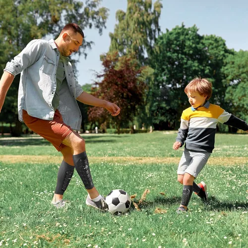Miniatura 7 de Espinilleras de fútbol para niños y jóvenes, espinilleras de esquí para niños, niñas, adultos, hombres y mujeres, equipo de fútbol protector