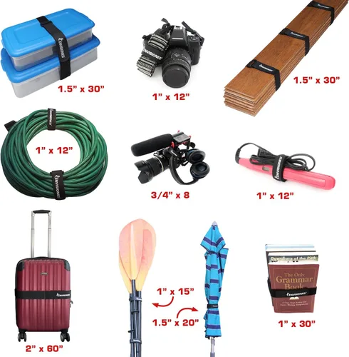 Miniatura 5 de Correas de Cierre de Terciopelo 2" x 60" - Paquete de 4, Gancho y Bucle de Microfibra Suave al Tacto Reutilizable