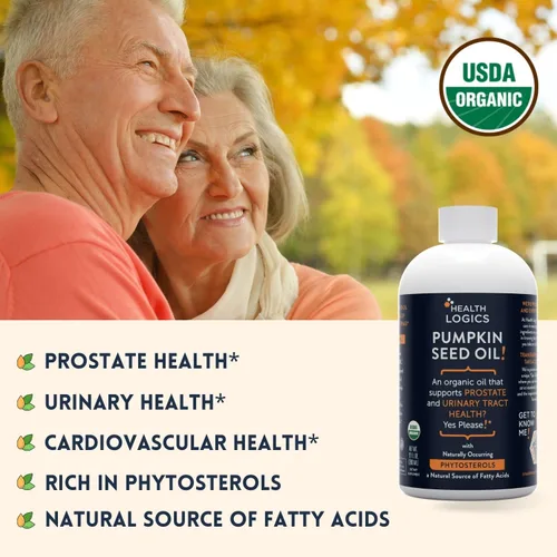 Miniatura 5 de Health Logics Aceite de semilla de calabaza de 12 onzas orgánico prensado en frío Vegetariano, sin OMG, sin gluten Seguro para cocinar Apoya