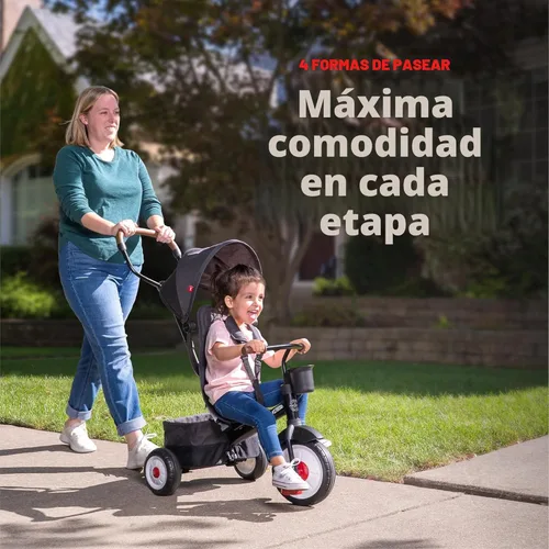 Miniatura 2 de Radio Flyer Stroll 'N Trike 4 en 1, cochecito convertible a triciclo para niños pequeños de 1 a 5 años, crece con tu hijo Negro
