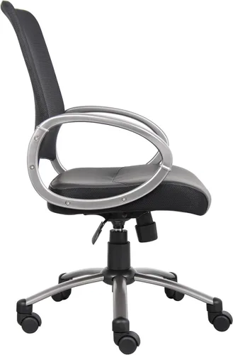 Miniatura 7 de Boss Office Products Silla de trabajo con respaldo de malla con acabado de peltre en negro