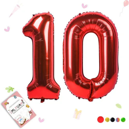 Miniatura 147 de Globos de números de 40 pulgadas del 0 al 9 dorados grandes del número 0, globos digitales para suministros de decoración de celebración de fiesta