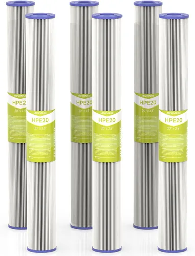 Cartucho de filtro de agua de 20 micrones para toda la casa, filtros de sedimentos plisados para agua de pozo, reemplazo universal para cualquier