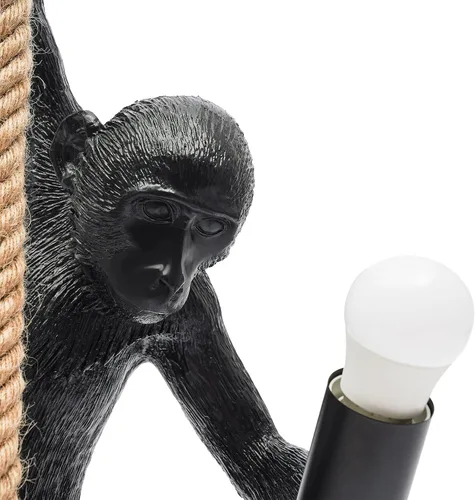 Miniatura 4 de TFCFL Vintage Monkey Pendant Light Chandelier Resin Hemp Rope Industrial Edison Ceiling Pendant Lamp Fixture, E26 Hanging Lamp Fixture for Indoor