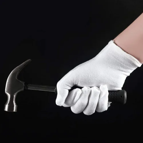 Miniatura 3 de 12 pares de guantes de algodón blancos para servir, inspección, disfraz - Guantes de tela para manos secas, eccema, SPA hidratante (12 pairs)