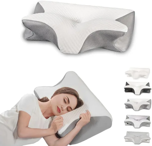 Miniatura 9 de Almohada cervical para aliviar el dolor de cuello, almohada ortopédica ergonómica de contorno para el dolor y apoyo del hombro, acogedora almohada