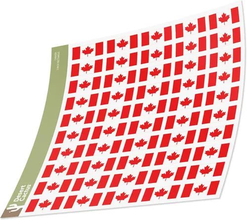 Etiqueta engomada de la bandera del país canadiense de Canadá, rectángulo de 1 pulgada, 50 piezas en total, logotipo de niños, álbum de recortes,