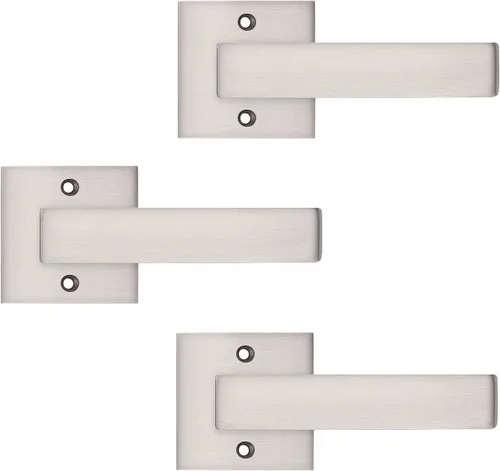 Miniatura 30 de Probrico Paquete de 2 manijas de puerta simuladas negras, manija de puerta de una sola cara para armarios, puertas francesas, juego de pomos Negro