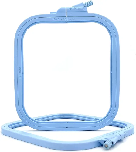 Miniatura 47 de Nurge 5 aros cuadrados grandes de plástico para bordar, aro de costura cruzada, aro de aguja perforadora, multicolor