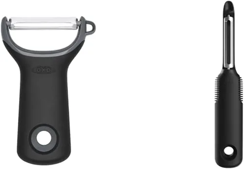 OXO Good Grips Pelador giratorio de verduras y OXO Good Grips Prep Y-Peeler, silicona