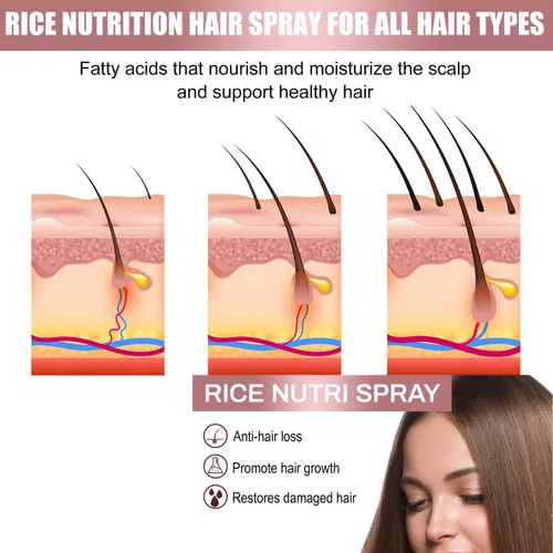 Miniatura 4 de 2 unidades de espray de agua de arroz para el crecimiento del cabello fino, aceite sin perfume para todo tipo de cabello, pulverización natural