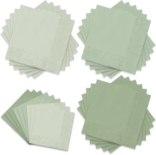 Miniatura 18 de Whaline Paquete de 150 Servilletas Marrones de 6.5 x 6.5 Pulgadas, Servilletas de Papel Desechables de 3 Colores con Tema Marrón de Otoño