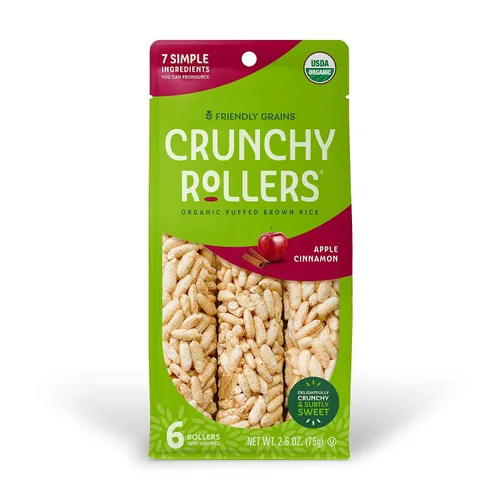 Miniatura 3 de Friendly Grains - Rollos crujientes - Snacks de arroz orgánico - Manzana y canela (4 paquetes de 6)