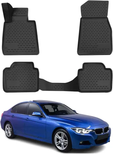 OMAC Alfombrillas para BMW Serie 3, E46, E90, E91, E92, alfombrillas de coche para todo tipo de clima, 3D, ajuste personalizado, alfombrilla de goma