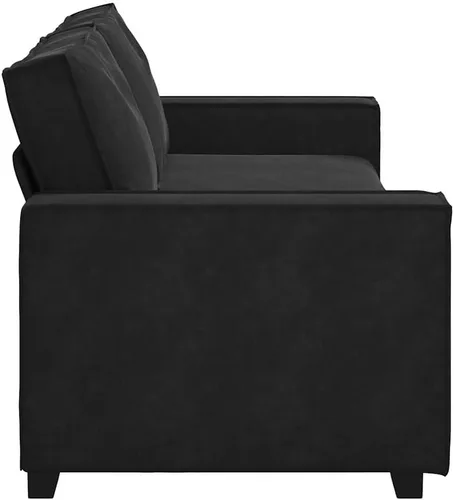 Miniatura 6 de vidaXL Sofá de 3 plazas Sofá rectangular de terciopelo negro de 3 plazas