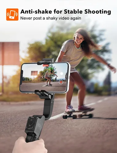 Miniatura 2 de hohem iSteady Q - Estabilizador de cardán para smartphone, trípode para selfie stick de 1 eje con seguimiento facial, rotación de 360°, trípode