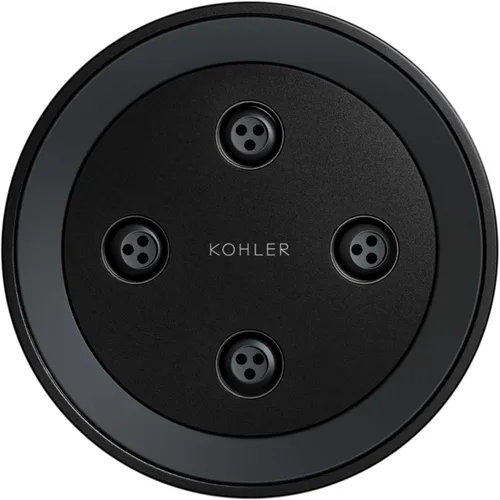 Miniatura 3 de KOHLER 26299-BL - Spray redondo de una sola función, rociador giratorio semiempotrado para pared de ducha, 2.5 GPM, negro mate Mate negro