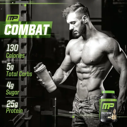 Miniatura 5 de MusclePharm - Proteína en polvo de combate, sabor a vainilla, alimenta los músculos para entrenamientos productivos, 5 fuentes de proteína