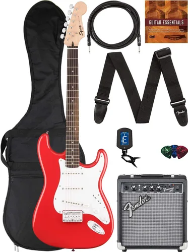 Miniatura 16 de Fender Squier Affinity Stratocaster HSS - Paquete Charcoal Frost Metallic con amplificador Frontman 10G, cable, funda, correa, púas, lecciones