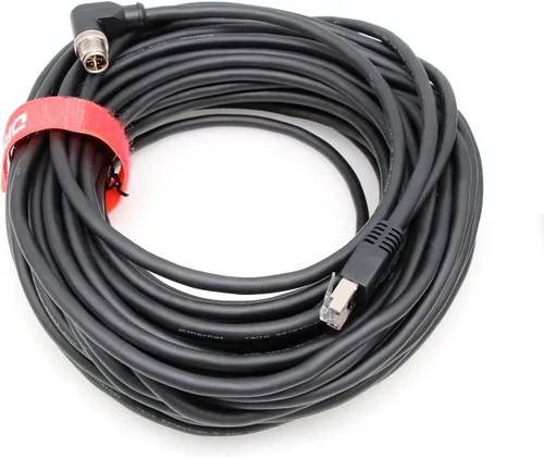 Miniatura 8 de Cable Ethernet Cat6 de 8 pines a RJ45 con código X M12 en ángulo de 90° para aplicaciones de red industrial Cognex (1M)