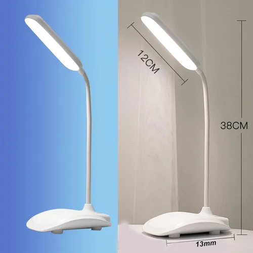 Miniatura 7 de Lámpara de escritorio LED con carga USB, lámpara de mesa para escuela, hecha de plástico (blanco)