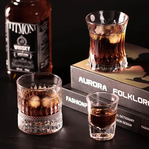 Miniatura 6 de KAMMAK Juego de 2 vasos de whisky, 7.05 onzas, vasos Old Fashioned para whisky escocés, cócteles, ron, vodka en bar y regalos de fiesta