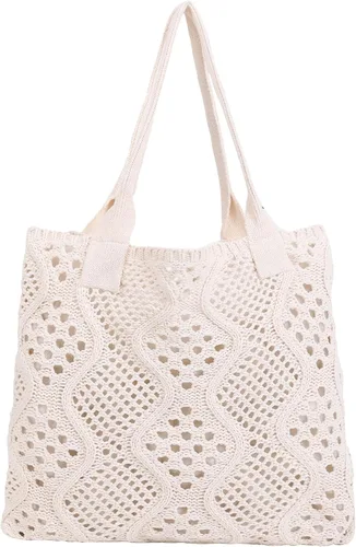 Bolsas de ganchillo para mujer, bolsa de mano de playa de verano, bolsa de hombro de gran capacidad, bolsa de hobo estética, bolsa de punto, bolsa