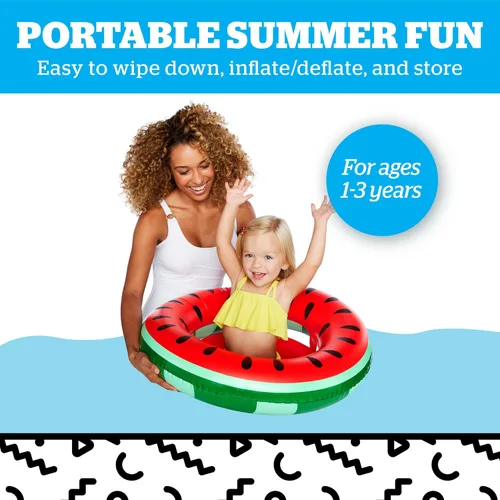 Miniatura 5 de Flotador grande de sandía para bebés, anillo de natación inflable para bebés y niños pequeños de 1 a 3 años, flotador de agua para principiantes