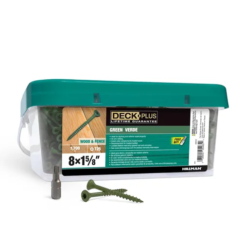 Miniatura 55 de Deck Plus Tornillos para Madera Exterior y Cercas con Revestimiento Epoxi de 2-1/2 Pulgadas #10 x 2-1/2" Torx/Star Drive Incluido Rosca Gruesa, Verde