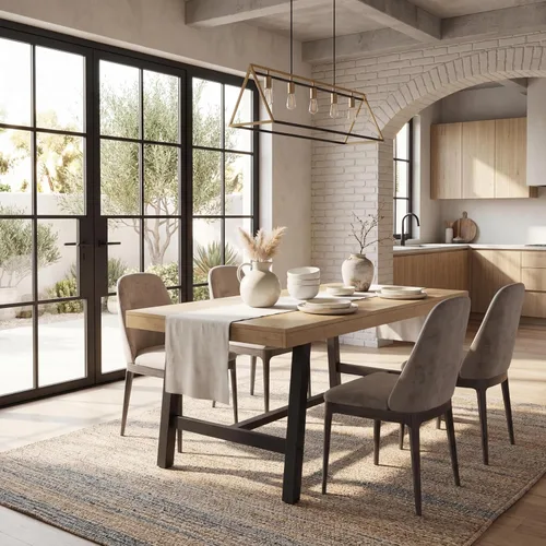 Miniatura 6 de GarveeHome Mesa de comedor industrial para 2-4 personas, mesa de cocina grande de 55.11 pulgadas de largo con marco de metal resistente, encimera