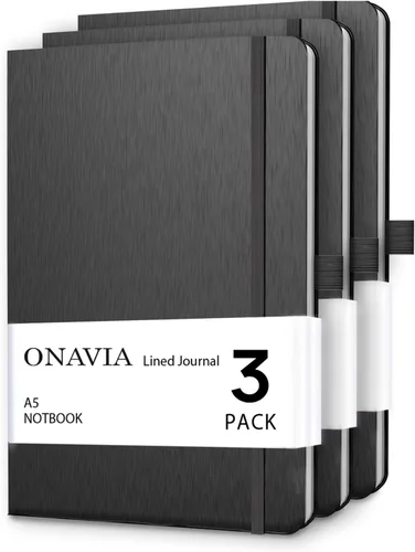 Miniatura 7 de ONAVIA Cuaderno rayado A5, cuaderno de notas con rayas universitarias de 7mm, diario para escribir, trabajo, escuela, viajes y toma de notas, tapa