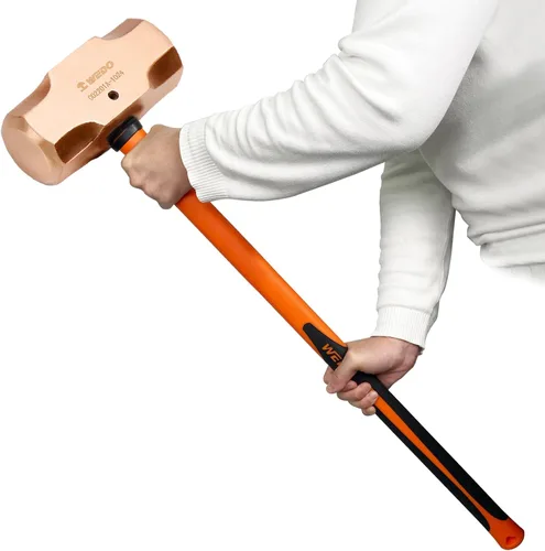 Miniatura 19 de WEDO Juego de martillo de trineo de cobre de 3 piezas, 3 lb+4 lb+5 libras, mango de fibra de vidrio, forja, resistente a la corrosión, estándar DIN