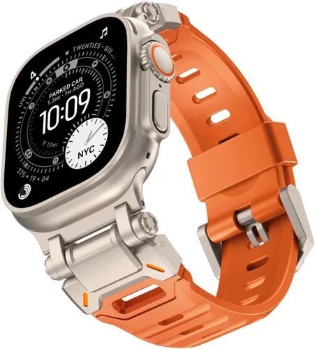 Miniatura 16 de KADES Correa deportiva resistente de TPU para Apple Watch Ultra 3/2/1 de 1.929 in, conectores metálicos para Apple Watch Series 11/10/SE3 de 1.81