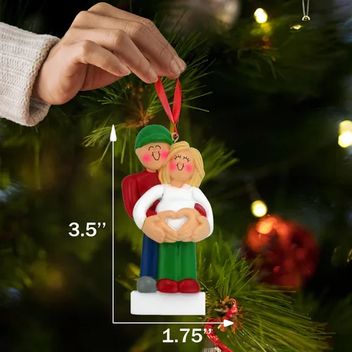 Miniatura 3 de Adorno de Navidad para embarazadas 2024, regalo personalizado para nuevos padres, adorno para padres primerizos, regalo para padres esperados