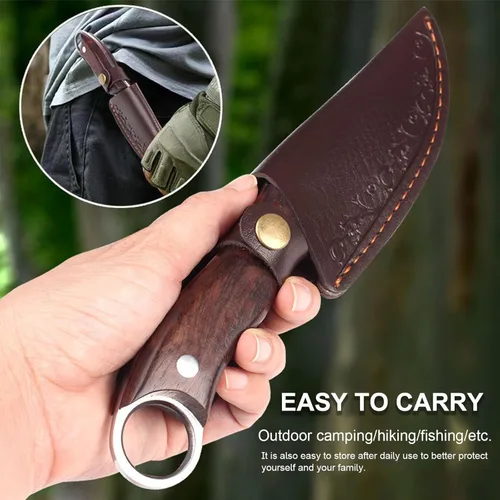 Miniatura 8 de Cuchillos de hoja fija con funda, cuchillos de caza de 8.5 pulgadas, cuchillos de supervivencia de espiga completa, cuchillos de caza de hoja fija