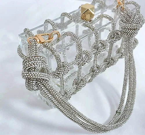 Miniatura 6 de Bolso de noche para mujer, bolso de mano transparente, bolso de moda, bolso cruzado, Negro
