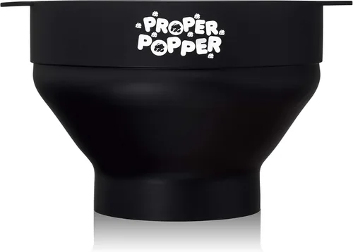 Miniatura 3 de La original Proper Popper - Palomera de microondas, fabricada en silicona, con cuenco plegable sin BPA y apta para lavavajillas - (Negro)